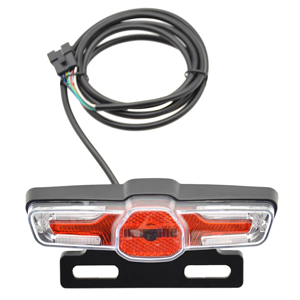 Luz trasera de freno LED para bicicleta eléctrica, lámpara trasera de señal de giro de alto brillo, fácil instalación para luz trasera de bicicleta eléctrica de 36V y 48V