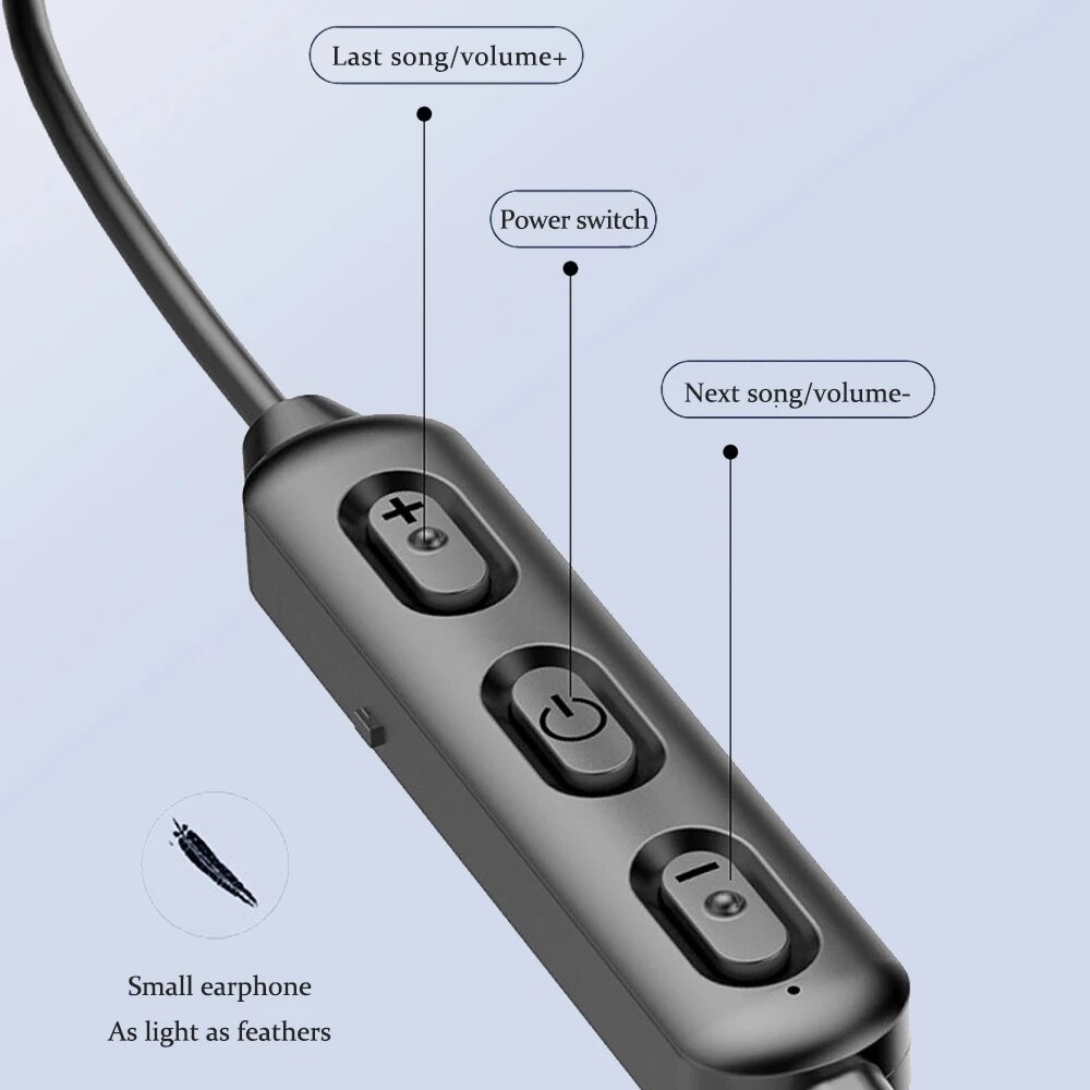 Auriculares inalámbricos con Bluetooth 5,0, dispositivo deportivo magnético para correr, IPX5 resistente al agua, con banda para el cuello, con reducción de ruido