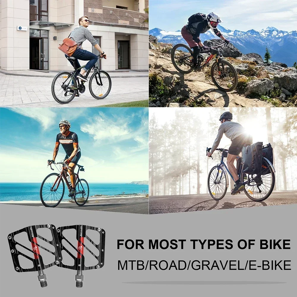 Pédales Plates VTT BUCKLOS Aluminium 9/16" - 3 Roulements, Compatibles Shimano, Neuves
