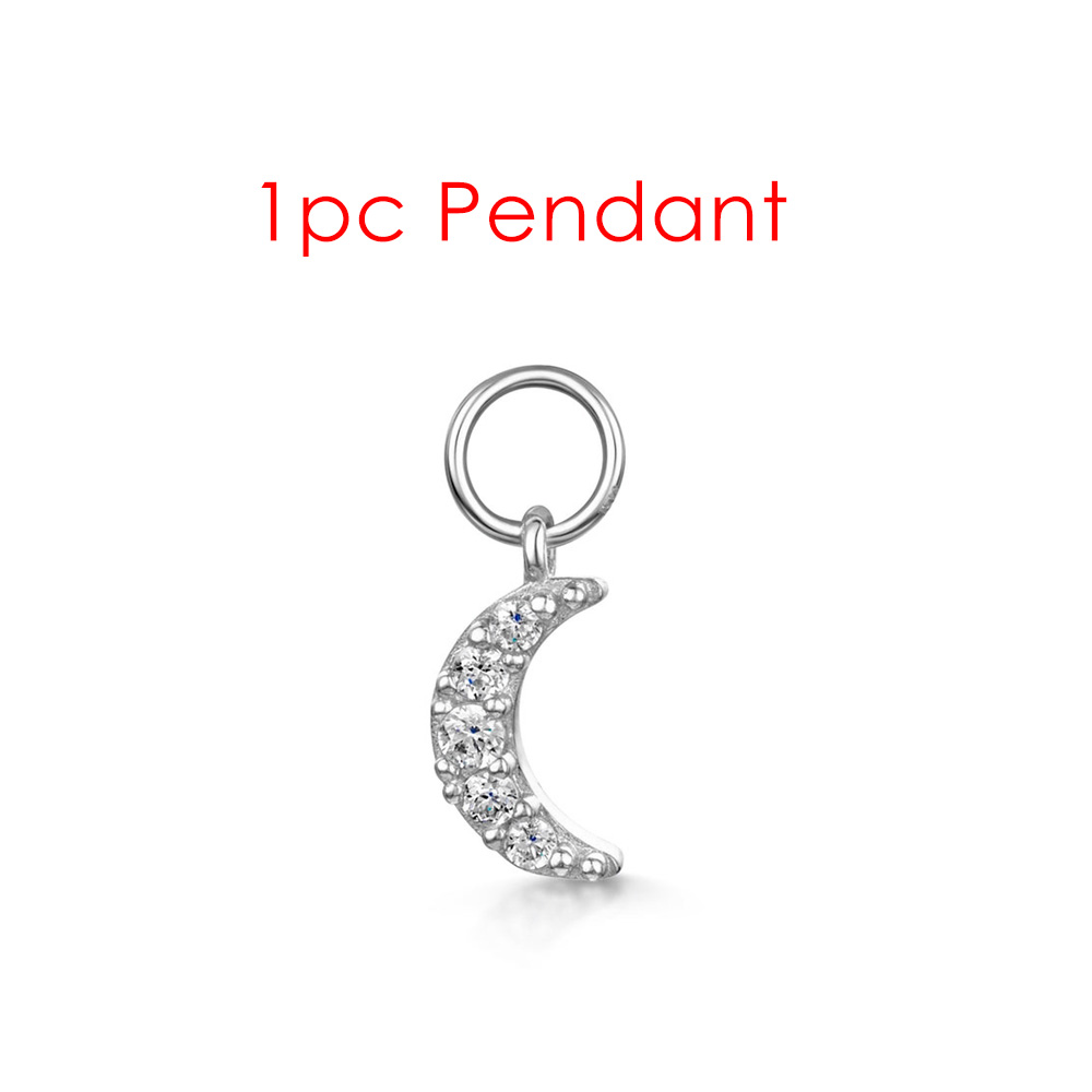 1PC Little Star Moon Snake Crystal Charms Pendant Helix Daith Earrings for Women Hanging Matching Piercing Lobe Tragus Jewelry: COLOR ORO ROSADO