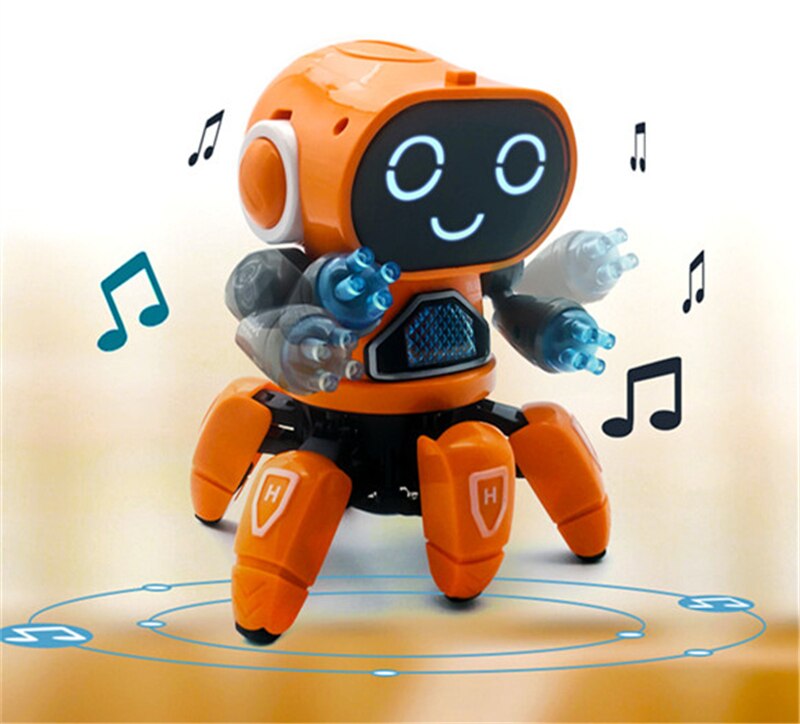 Legetøj til børn elektrisk farverigt lys dansemusik blæksprutte robot pædagogisk legetøj til drenge piger