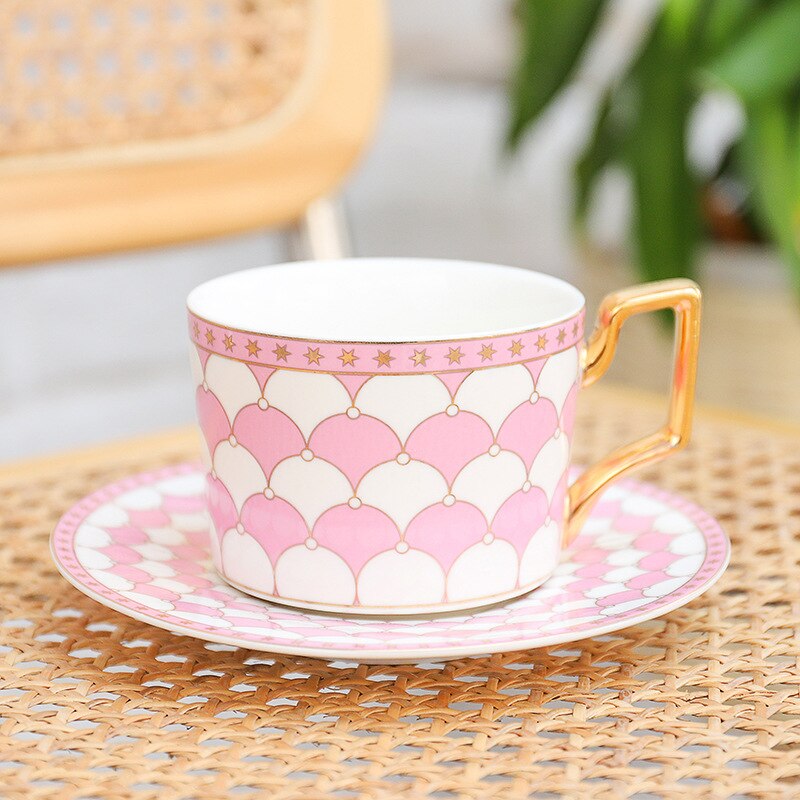 Marokko Stil Kaffee Tische Tasse mit Untertasse Porzellan Tasse einstellen für Heimat Küche Büro Tisch Getränk für Hochzeit: 6