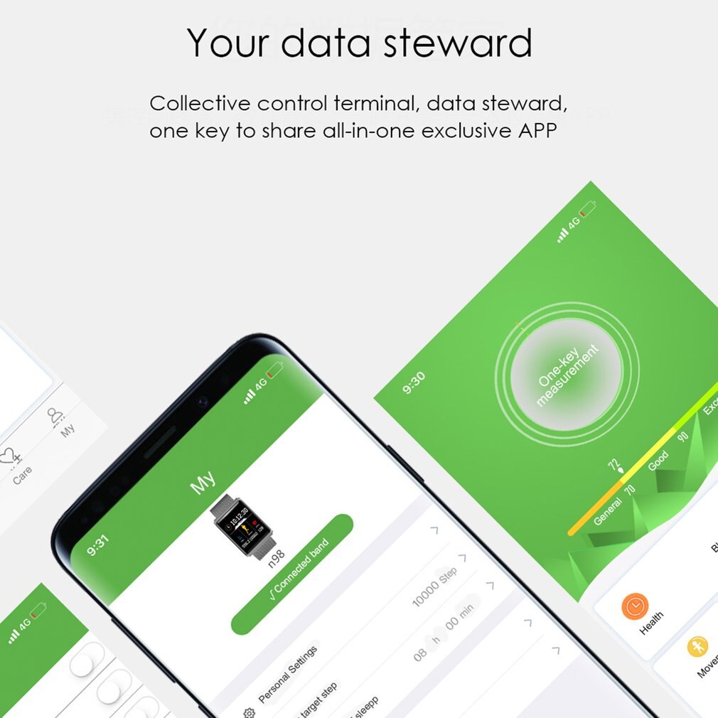 N98 Smart Armband Bluetooth IP67 Waterdicht Polsbandje Hartslagmeter Bloeddruk Smart Horloges Voor Mannen Vrouwen