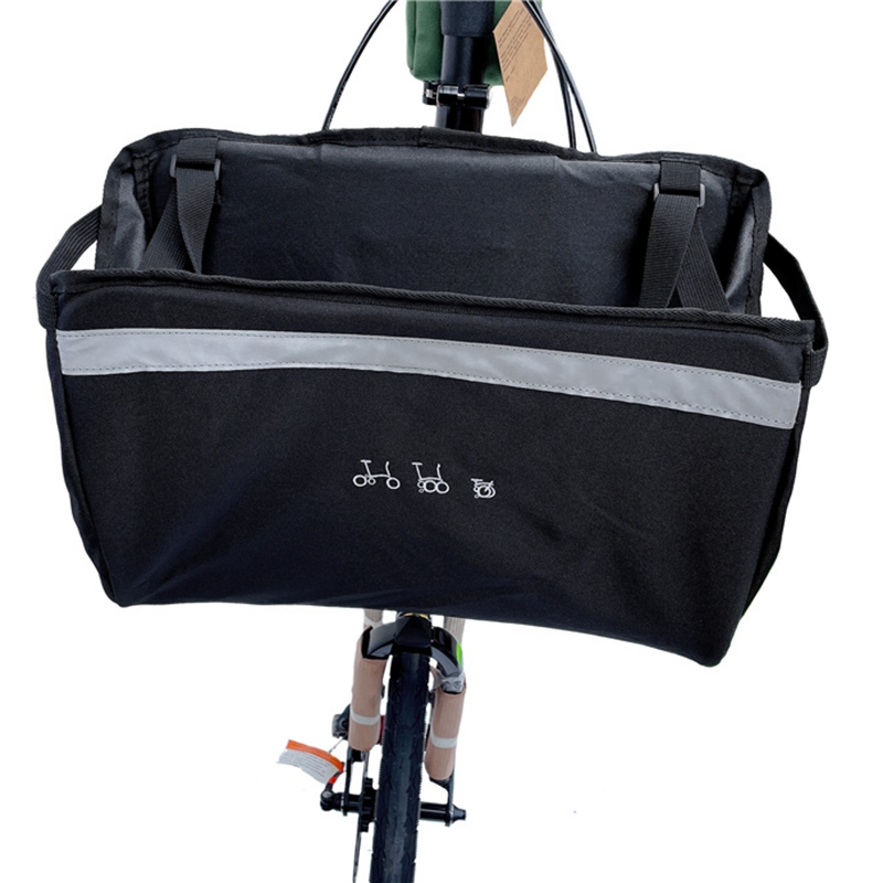 A57T per Brompton/Birdy Borsa anteriore per bici pieghevole Borsa per cestino Testa per bicicletta Cestino per verzura Accessori per biciclette