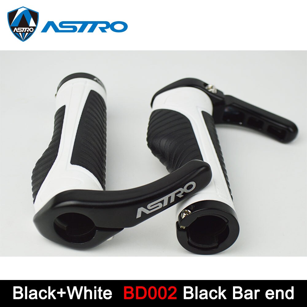 Astro fietsstuur grip fietsstuur bar end fietsen duurzaam antislip rubber mountainbike accessoires fietsonderdelen 1 paar: Wit   bd002 zwart