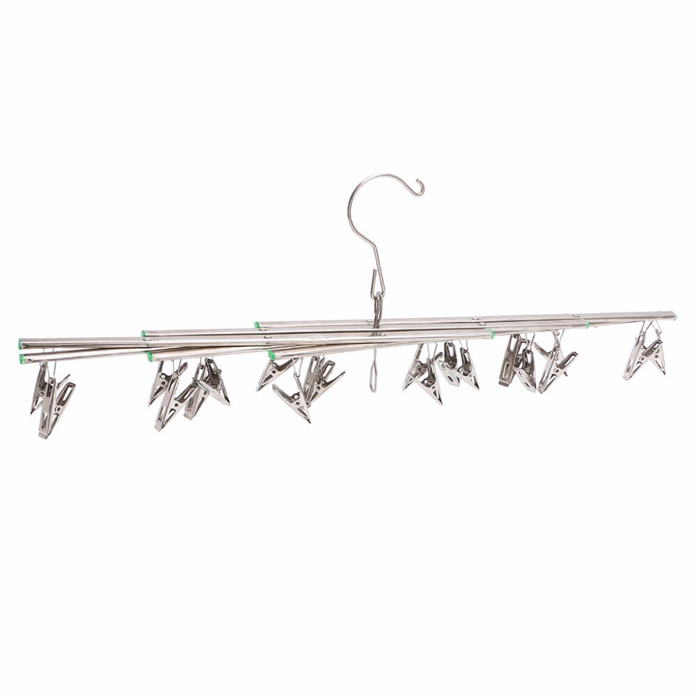 Winddicht Wasserij Sokken Handschoenen Kleerhanger Inklapbare Rvs Opknoping Rack 20 Wasknijper Drogen Rekken Outdoor