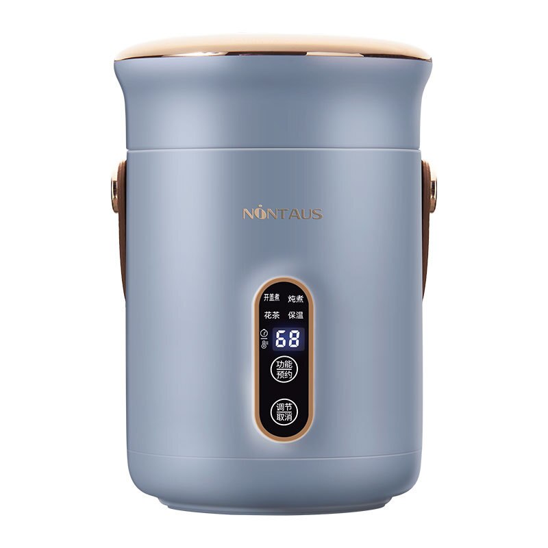 600ml Electric Stew Pot Slow Cooker Portable Multi-cooker Cooking Pot Stewing Porridge Soup with Appointment Home Travel 220V: Blue