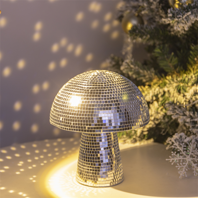 Mushroom Disco Ball Mirror Glass Brick Mushroom Disco Ball Handmade Multifunctional Party Festive Home Decoration