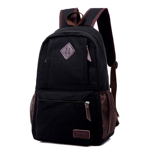 Preppy Style Man Canvas Backpack Travel Schoolbag Grandado