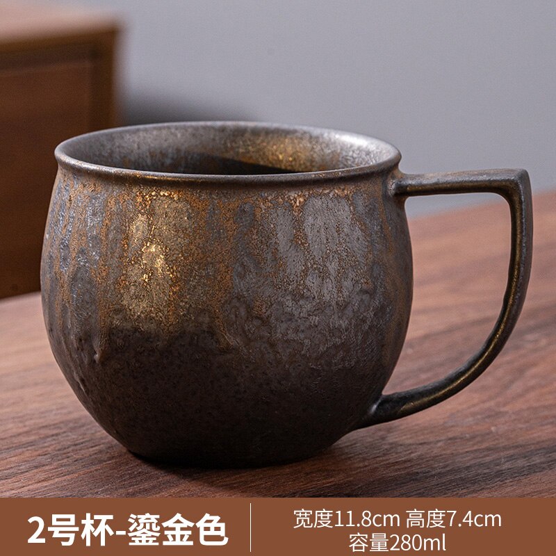 JIA GUI LUO-taza de café de cerámica hecha a mano de estilo japonés, taza de agua, taza de gres, taza de oficina, tazas de café, G094: 6