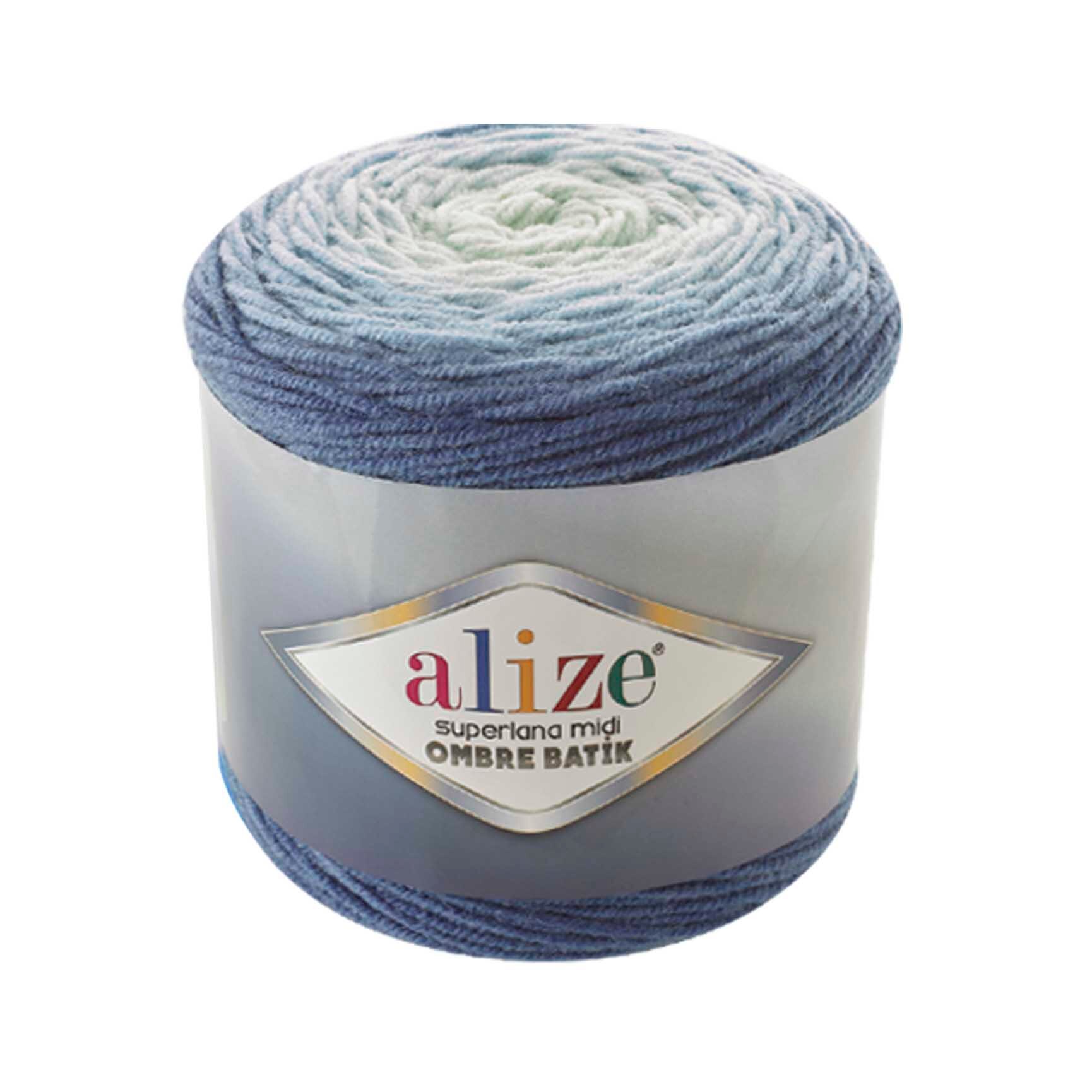 Alize Superlana Mıdı Ombre Batik Hilo para tejer a mano 300 gramos 510 metros, Hilo, Lana, Acrílico, Temporada otoño / invierno, ganchillo, ropa, cárdigan, blusa, , hobby, tejido, tienda de, Palmie, Turquía,: 7269