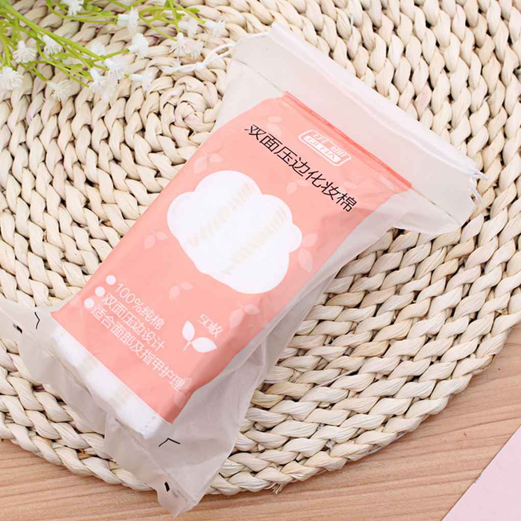 50PCS Double-sided Pressed Cotton Pads For Makeup Nail Polish Remover Wipes Hydropathic Cleansing Beauty Tool Facial Wipe Cotton