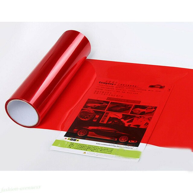 Film Car Headlight Sticker 30*60cm Protector Stretchable Adhesive Decor: Red