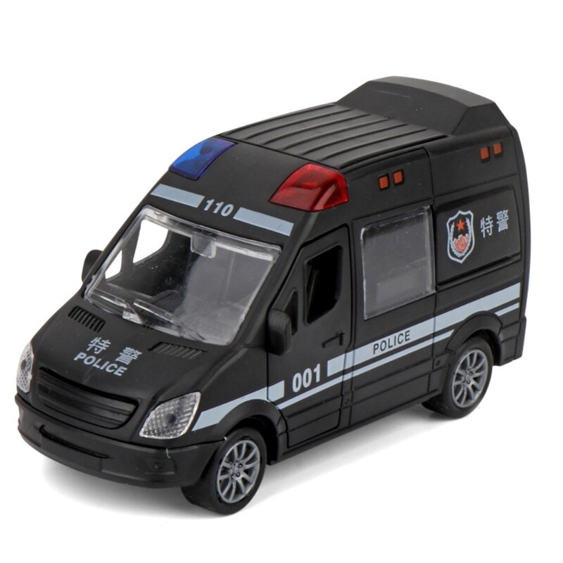 A2UB Geen Voeding Fire Auto Interactieve Ambulance Auto Wind-Up Plastic Wrijving Speelgoed Inertie Speelgoed Set Deuren Kan open