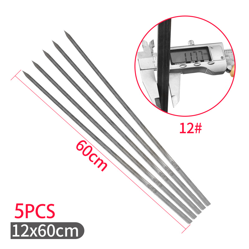 , 60cm 50cm långa, stora grillspett i brasiliansk stil i rostfritt stål, grillspett med shish kebab, brett blad, uppsättning