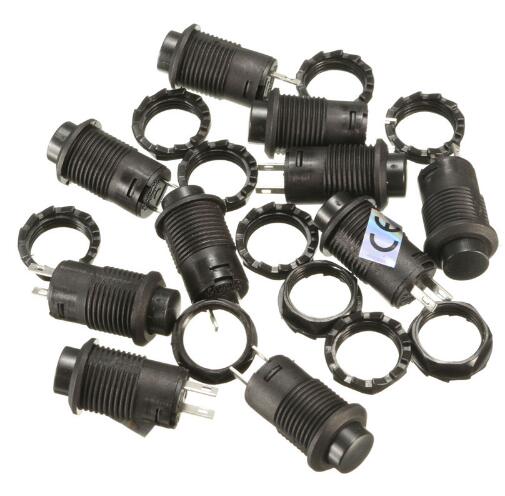 Newest 10pcs 12V Car Boat Dash Locking Latching OFF- ON Push Button Switch Black 12mm