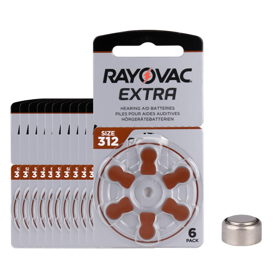 60 Pcs Rayovac Extra Zink Air Gehoorapparaat Batterijen 312A A312 ZA312 312 PR41 S312 PR41 Gehoorapparaat Batterij