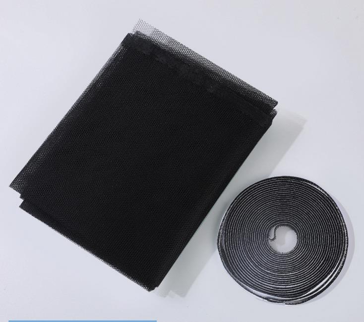 1.3Mx1.5M Self-adhesive Anti-mosquito Screen Mesh Invisible Screen DIY Breathable Free Cut Stealth Window Curtain Screens: Black