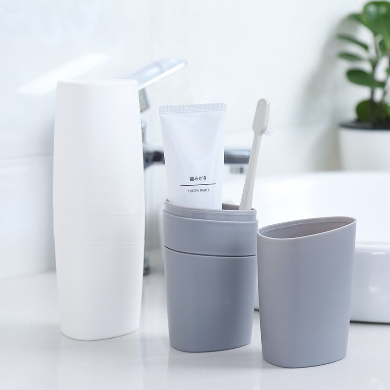1PC Travel Toothbrush Box Portable Set Simple With Cover Toothpaste Box Toothbrush Toothbrush Cup Couple Mouth Cup