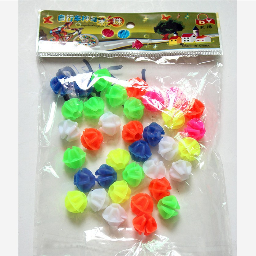 36pcs/bag Bicycle Wheel Plastic Spoke Bead Children Kids Clip Colored Decoration For Bike Road Mountain Bicycle Random Color: A  random color