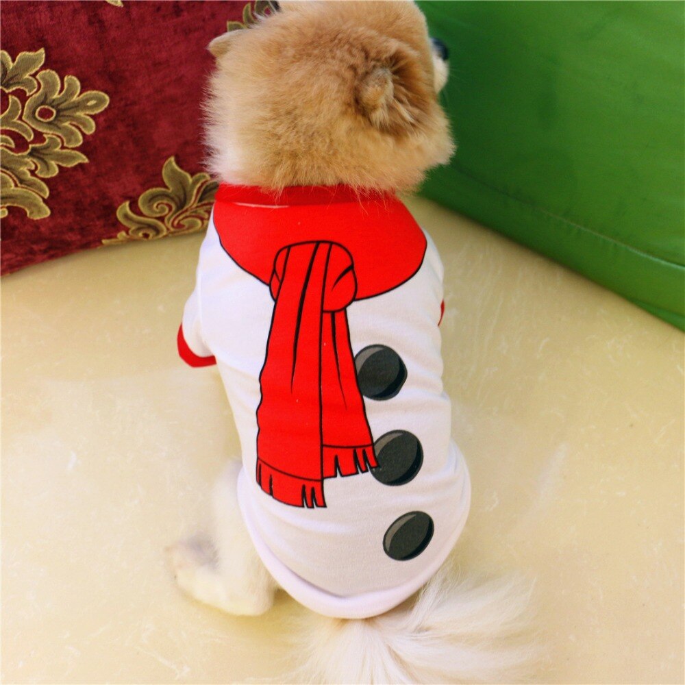 Jule hundetøj til hunde snemand tshirt chihuahua efterår hund t-shirt jul kostume kæledyrsforsyning kat t shirt tøj