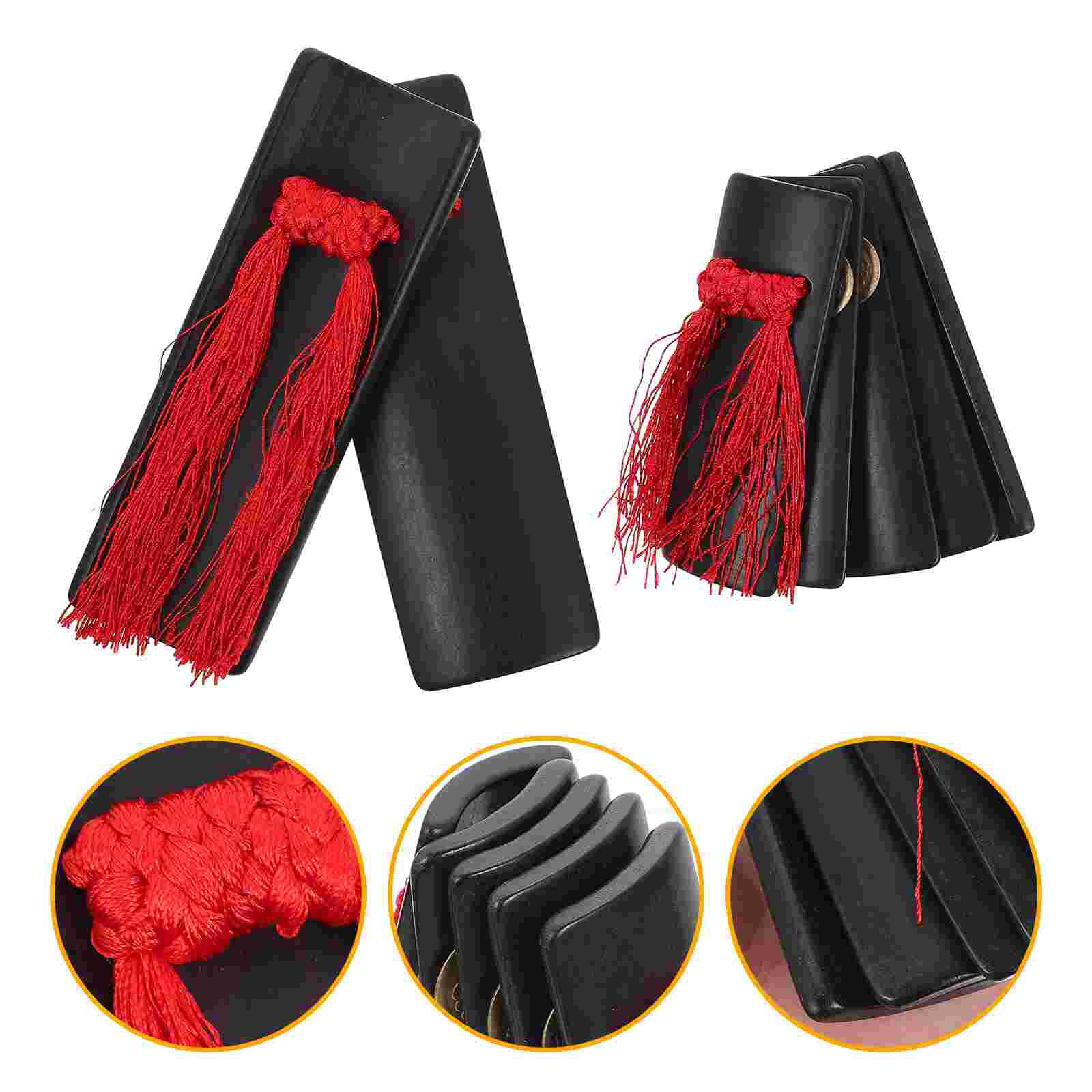 1 Set Van Chinese Traditionele Kuaiban Klepels Hand Slaginstrumenten (Zwart)