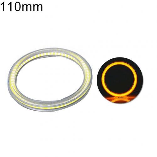 60mm-120mm Car Vehicle Universal COB LED Ring Light Headlight Lamp: Yellow 110mm