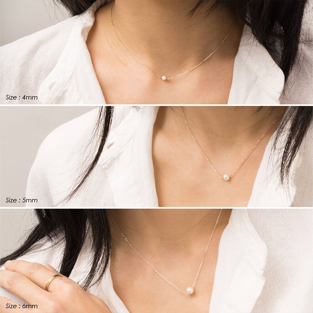 925 sterling zilveren kettingen voor vrouwen mini parel hanger ketting eenvoudige stijl fijne sieraden emnl 039