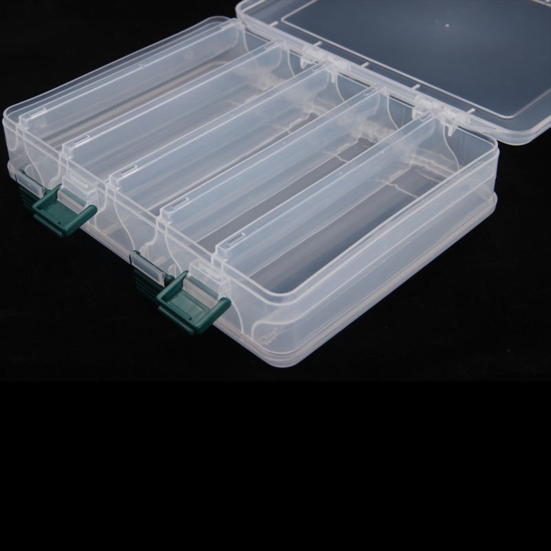 Plastik fiskelokkeboks dobbeltsidet 10 rum 20 x 16 x 5cm vandtætte grejkasser peche