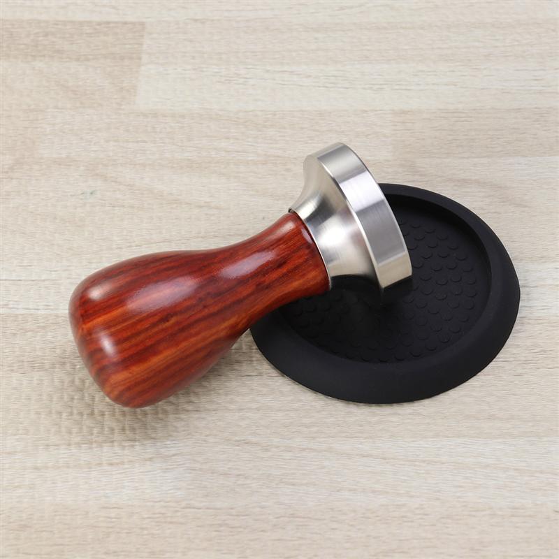 Koffie Tamper Rood Sandelhout En Rvs Italiaanse Koffie Sabotage 49 Mm Flat Base Espresso Sabotage Koffieboon Druk