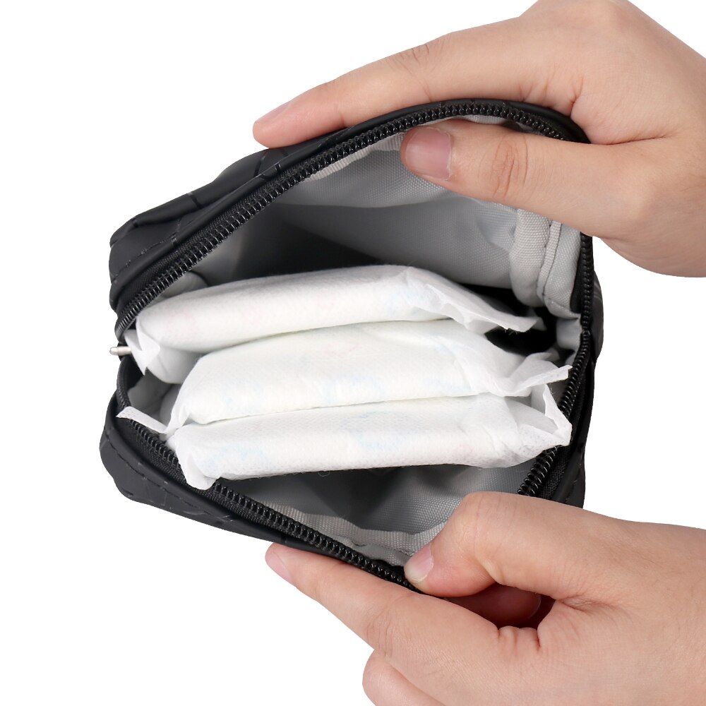 Buylor makeup taske organizer cometic holder håndtaske organizer menstruationspude opbevaringstaske rombe hygiejnebind organizer