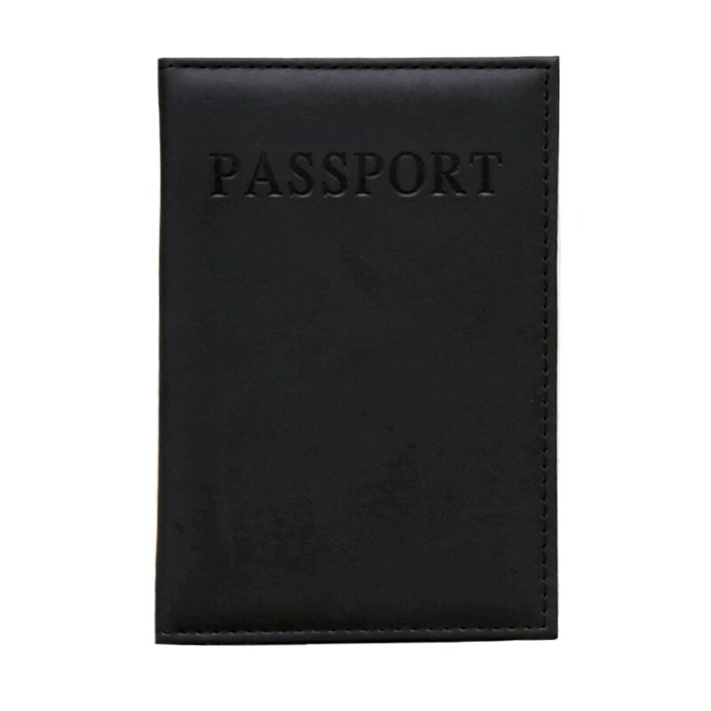 2022 1Pc Pu Vrouwen Paspoorthouder Paar Modellen Meisjes Reizen Paspoort Cover Unisex Kaart Case Man kaarthouder: Black
