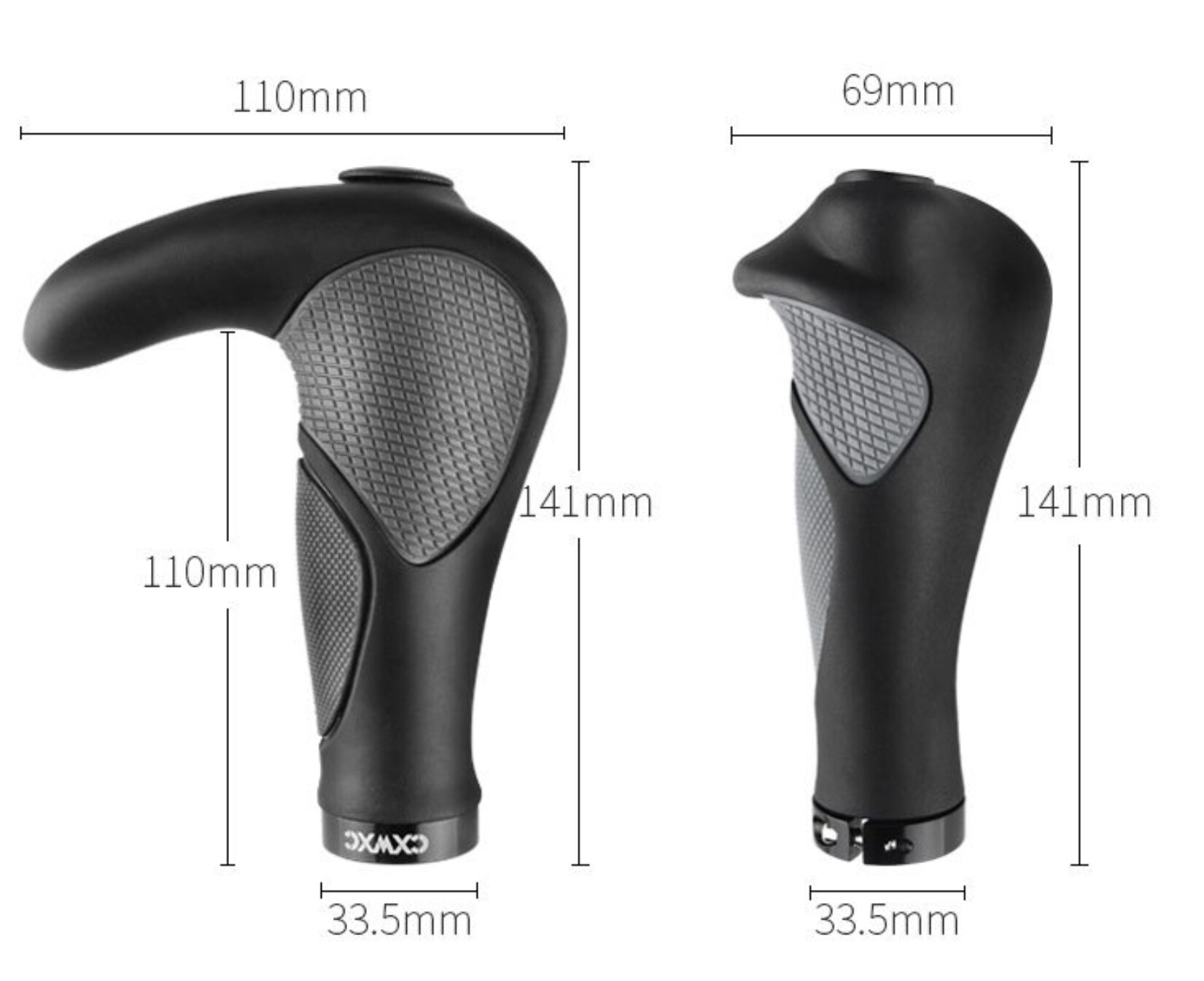 CXWXC Comfy Mountain Bike Handlebar Grips Two Designs Ergonomics Rubber Integrated Bike Handlebar Casing Sheath Shock Absorption