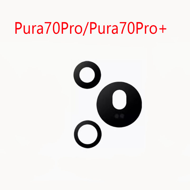 3pcs/1set For Huawei Pura P70 / P70 Pro Pura P70Pro+ Back Rear Camera Lens Glass Cover With Adhesive Sticker Repair Parts: black
