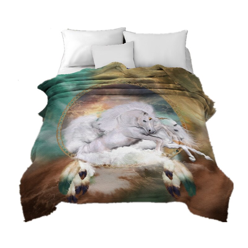 Heavenly horse Bed cover Cheap bedding sets Multicolour Home textile Blue sky and white wings Duvet Cover Quilt Bedspread
