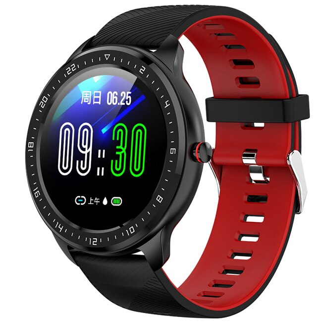 Lemdioe Volledige Cirkel Touch Screen Smart Watch Mannen Bloeddruk Vrouwen Hartslagmeter Lange Standby Smartwatch Voor Android Ios: red