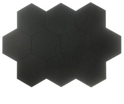 10 stk filt hexagon bokstav oppslagstavle fotodisplay gjør-det-selv-kunst hjemmekontorplanlegger planleggingstavle veggdekorasjon memoholder: Svart