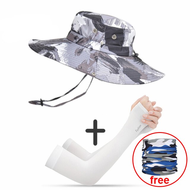 Casquette pour hommes, randonnée en plein air, pare-soleil d'été, casquette de pêche, respirante, pliable, grand bord, Panama: Bleu