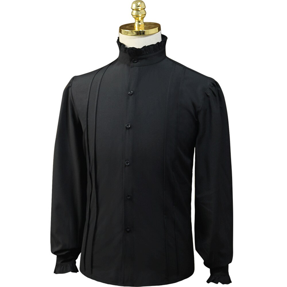 SISHION 2022 Men's Renaissance Clothing Shirt Medieval Steampunk Pirate Tops Chemise Homme White Vintage Shirts for Men VD1987