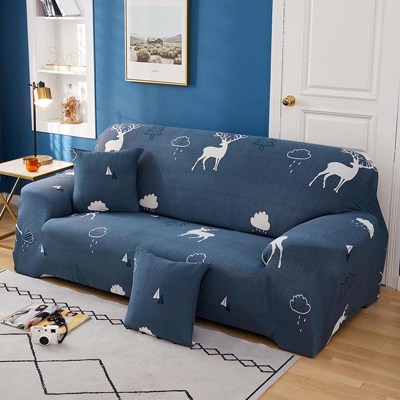 Hertenprint stretch bankhoezen, hoekbankhoes, elastische bankhoes voor woonkamer, bankhoes, eenpersoons/twee/drie/vierzits 42