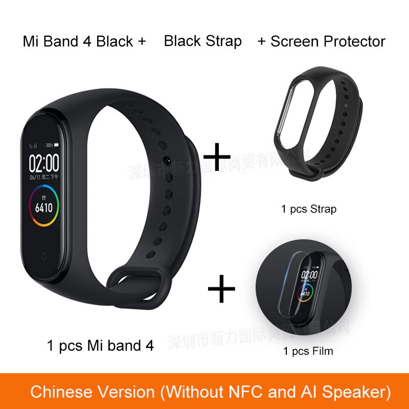 Xiaomi Miband Xiaomi Mi Band 4 Smart Wristbands Miband 4 Bracelet Heart Rate Fitness 135mAh Color Bluetooth 5.0: CN Black
