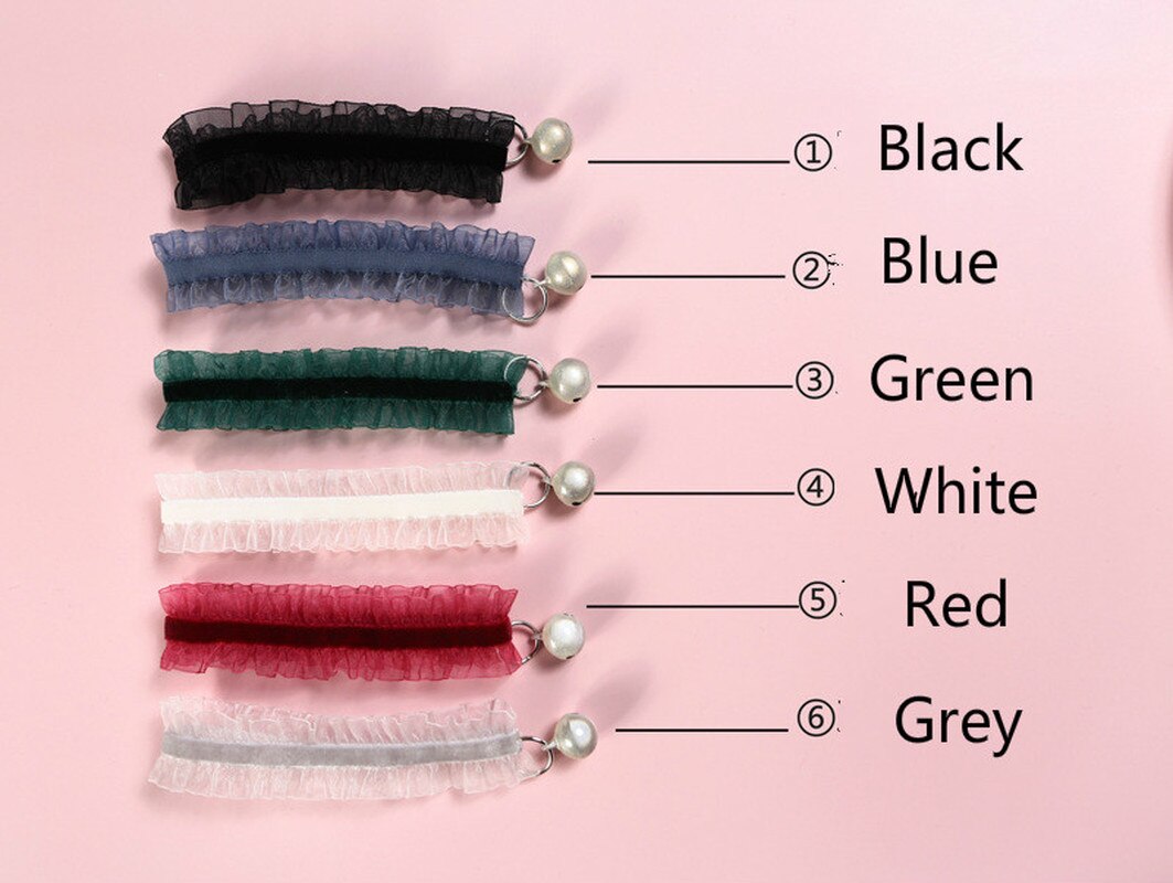Pet Collar Velvet Lace Stretch Adjustable Pet Bell Collar Cat Dog Collar Necklace Dog