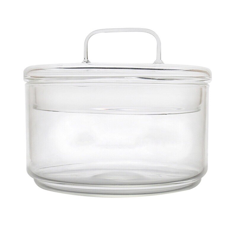 Heat Resistant Glass Bowl Stackable Round Fruit Salad Bowls Clear Kitchen Food Storage Container Cake Plate Set Dessert Tray