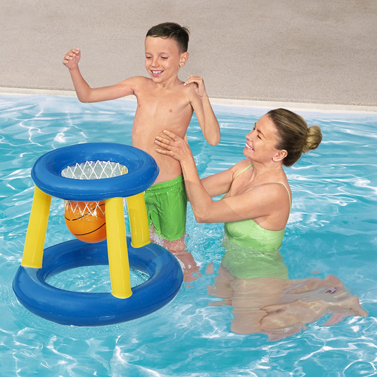 Neue Wasser Basketball Kinder Aufblasbare Schwimm BasketBall Hoop Ring Werfen Spiel Schwimmen Pool Spielzeug Kinder Wasser Sport