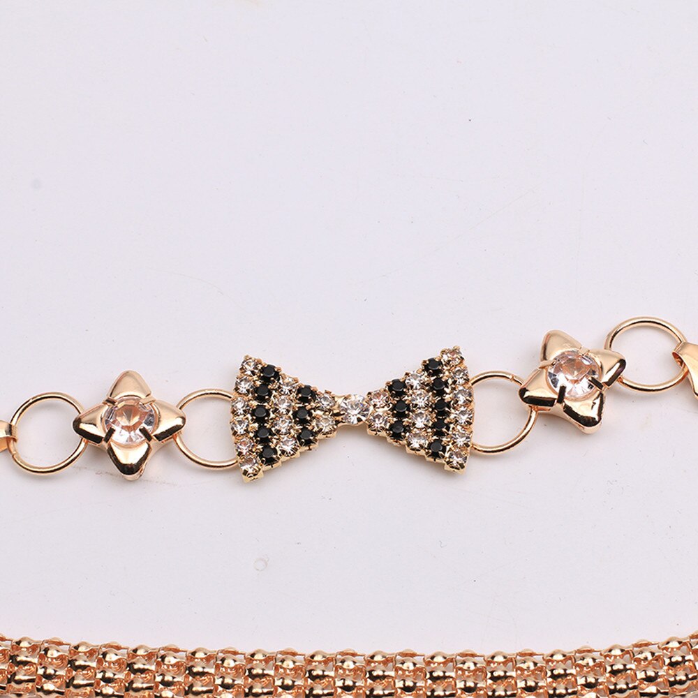 Women's Lady Metal Chain Style Belt Body Chain Diamond Belted Metal Waist Belt Mujer High Waist Gold Metal Chain #T1P