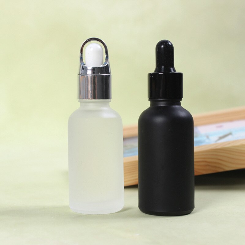 5-100ml Tropfer Flasche Milchglas Flüssigkeit Reagenz Pipette Flasche Silber Abdeckung Pipette Tropfen Aromatherapie Behälter Glas