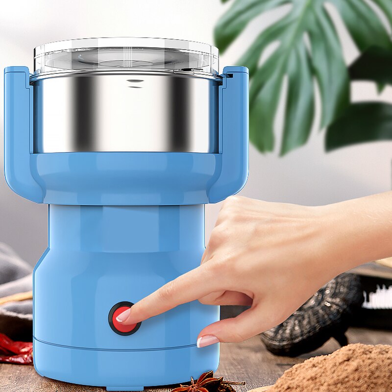 Moulin à grains de café électrique à 4 lames, en acier inoxydable, pour épices de cuisine, poivre, herbes, noix, Machine multifonction
