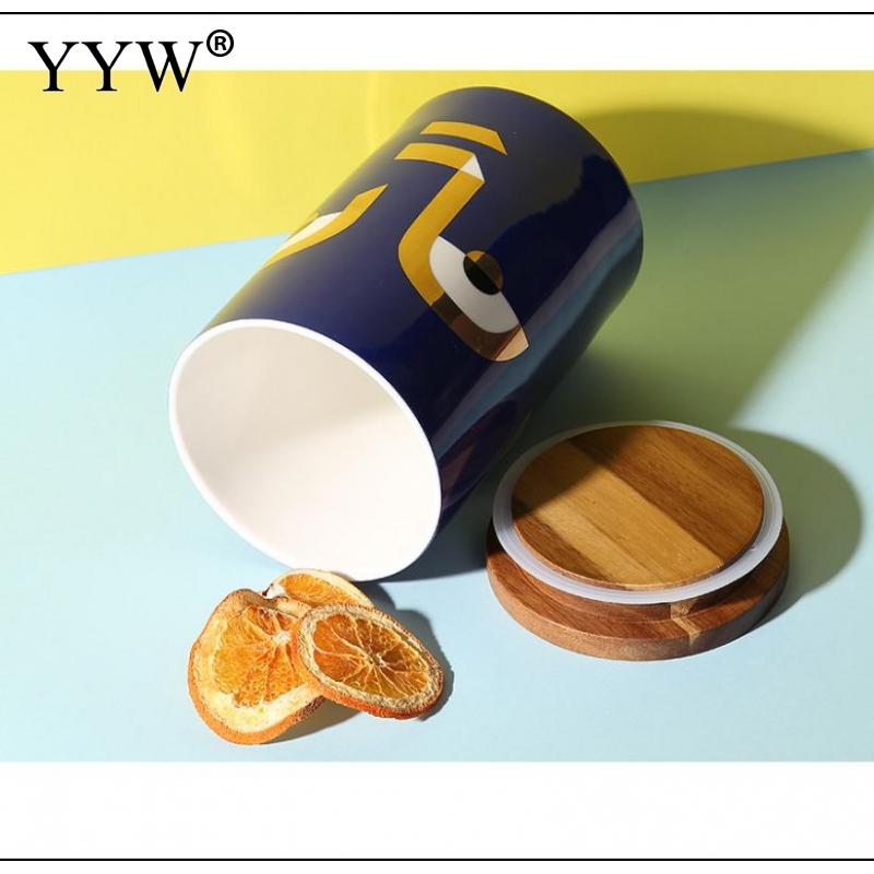 Modern Storage Jars Human Face Cans For Storage Spices Cereals Bulk Food Container Storage In The Kitchen Home Bank Ceramic Jar