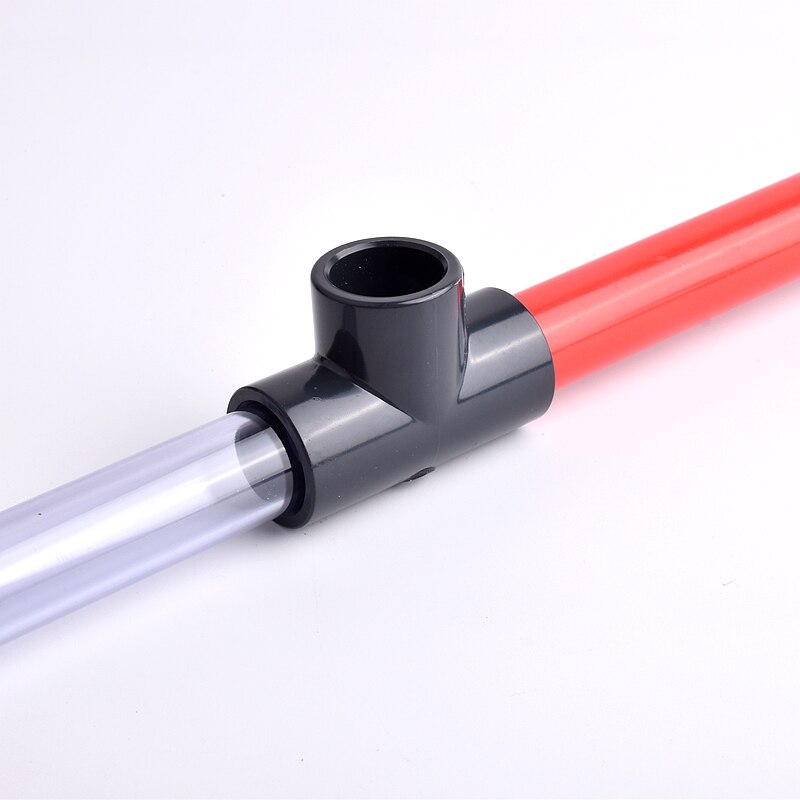 I.D 20~63mm Dark Grey UPVC Pipe Equal Tee Connector Irrigation System Hydroponic Planting Frame Plastic 3-Way Tee Socket Joint