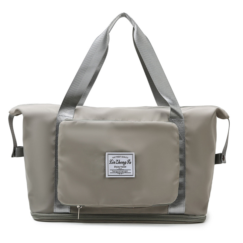 Bolsa plegable de almacenamiento de gran capacidad, bolsas de viaje, bolso de equipaje de mano, bolsa de lona impermeable, bolsos de hombro para mujer: Oro